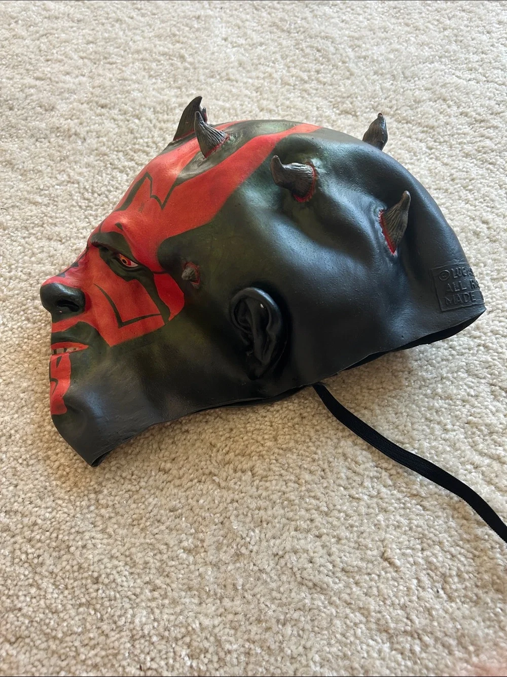 Darth Maul Adult Black and Red Horned Latex Face Mask - Star Wars